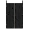 vidaXL Portes de cuisine d'extérieur noir 50x9x82cm bois de pin massif