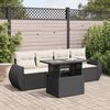 vidaXL Salon de jardin 5 pcs avec coussins noir r&eacute;sine tress&eacute;e