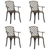 vidaXL Chaises de jardin lot de 4 Aluminium coul&eacute; Bronze