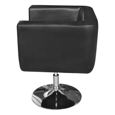 vidaXL Fauteuil avec base chromée noir similicuir