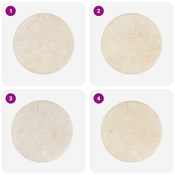 vidaXL Dessus de table Crème Ø50x2,5 cm Marbre