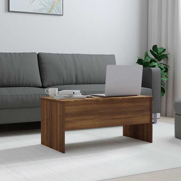 vidaXL Table basse Ch&ecirc;ne marron 102x50,5x46,5 cm Bois d'ing&eacute;nierie
