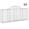 vidaXL Paniers &agrave; gabions arqu&eacute;s 4 pcs 200x30x80/100 cm Fer galvanis&eacute;