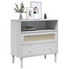 vidaXL Buffet SENJA aspect rotin blanc 80x40x80 cm bois massif de pin
