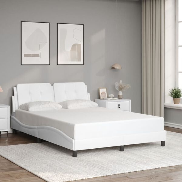 vidaXL Cadre de lit sans matelas Zadar blanc 137x190 cm similicuir