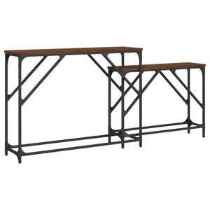 vidaXL Tables console gigognes 2 pcs chêne marron bois d'ingénierie
