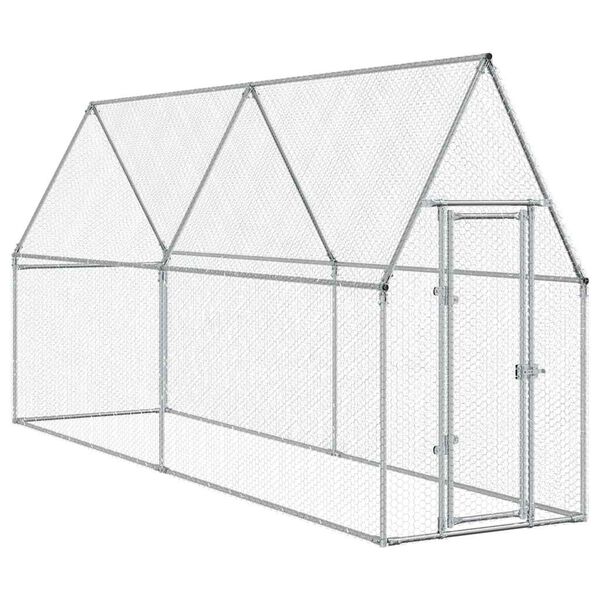 vidaXL Cage pour poules argenté 100x100x190 cm acier galvanisé