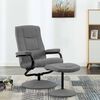 vidaXL Fauteuil inclinable avec repose-pieds gris clair tissu