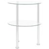 vidaXL Table d'appoint 2 niveaux Transparent 38 cm Verre tremp&eacute;