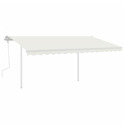 vidaXL Jeu de poteaux d'auvent blanc 450x245 cm fer