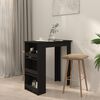 vidaXL Table de bar et rangement Noir 102x50x103,5cm Bois d'ingénierie