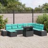 vidaXL Ensemble de canap&eacute; de jardin 9 pcs Noir polyrotin