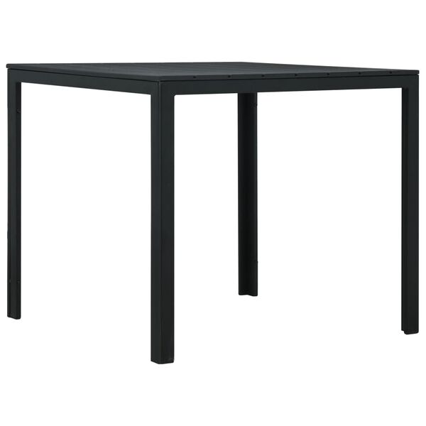 vidaXL Table basse Noir 78x78x74 cm PEHD Aspect de bois