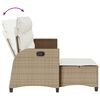 vidaXL Salon de jardin avec coussins forme de L 3 pcs beige polyrotin