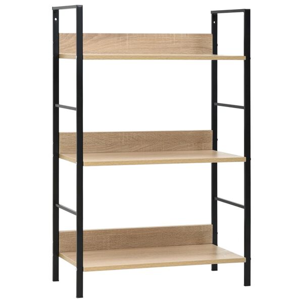 vidaXL Biblioth&egrave;que &agrave; 3 niveaux ch&ecirc;ne 60x27,6x90,5cm bois d'ing&eacute;nierie