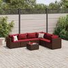 vidaXL Salon de jardin avec coussins 7 pcs marron r&eacute;sine tress&eacute;e