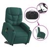 vidaXL Fauteuil inclinable de massage électrique vert foncé tissu