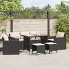 vidaXL Salon de jardin 6 pcs avec coussins noir r&eacute;sine tress&eacute;e