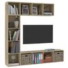 vidaXL Jeu de biblioth&egrave;que/meuble TV 3 pcs Ch&ecirc;ne sonoma 180x30x180 cm