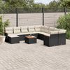 vidaXL Salon de jardin 12 pcs avec coussins noir r&eacute;sine tress&eacute;e