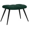 vidaXL Chaise de relaxation avec tabouret Vert foncé Velours