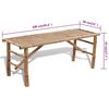 vidaXL Table de brasserie avec 2 bancs 100 cm Bambou