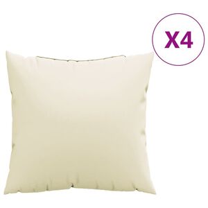 vidaXL Coussins de canap&eacute; lot de 4 cr&egrave;me 50x50 cm tissu