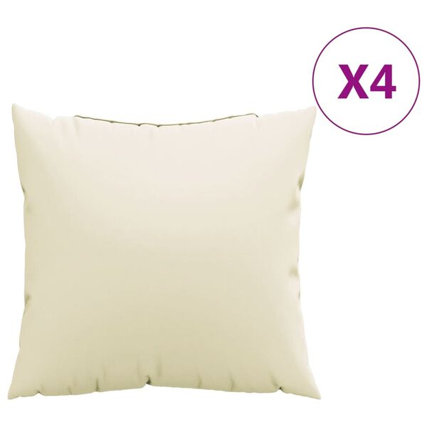 vidaXL Coussins de canap&eacute; lot de 4 cr&egrave;me 50x50 cm tissu