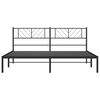 vidaXL Cadre de lit m&eacute;tal sans matelas avec t&ecirc;te de lit noir 183x213cm