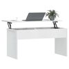 vidaXL Table basse blanc brillant 102x50,5x52,5 cm bois d'ing&eacute;nierie