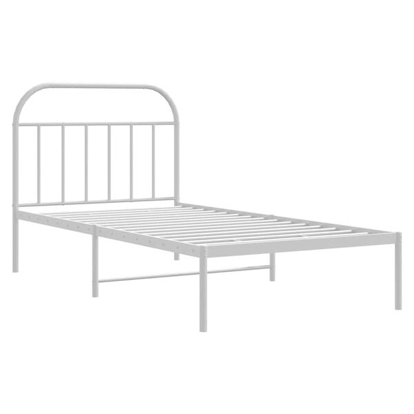 vidaXL Cadre de lit métal sans matelas et tête de lit blanc 100x190 cm