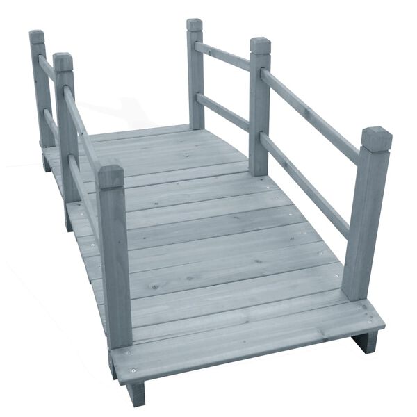 vidaXL Pont de jardin Gris 140x60x56 cm Bois de sapin massif
