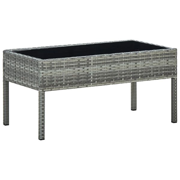 vidaXL Table de jardin Gris 75x40x37 cm R&eacute;sine tress&eacute;e