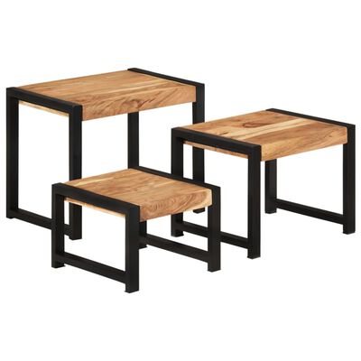 vidaXL Tables gigognes 3 pcs Bois solide