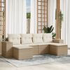 vidaXL Salon de jardin avec coussins 6 pcs beige r&eacute;sine tress&eacute;e