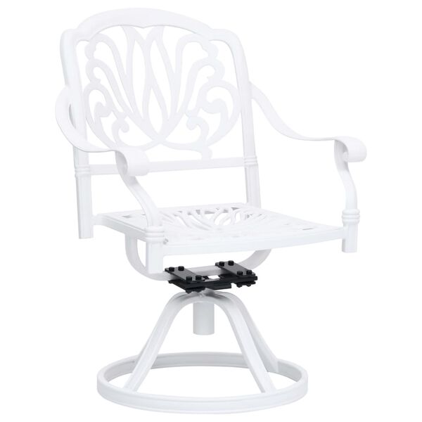 vidaXL Chaises pivotantes de jardin lot de 2 Aluminium coul&eacute; Blanc