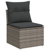 vidaXL Salon de jardin avec coussins 3 pcs gris r&eacute;sine tress&eacute;e