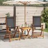 vidaXL Chaises pliables de jardin lot de 2 Bois d'acacia et textil&egrave;ne