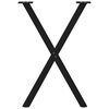 vidaXL Pieds de table &agrave; manger en forme de X, 2 pi&egrave;ces, noir, 57 x (72-73) cm, acier
