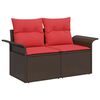 vidaXL Canapé de jardin avec coussin Marron 141 x 62 x 69 cm polyrotin