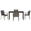 vidaXL Ensemble de salle &agrave; manger pour jardin 5 pcs Gris polyrotin