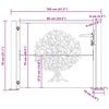 vidaXL Portail de jardin 100x75 cm en acier Corten motif arbre
