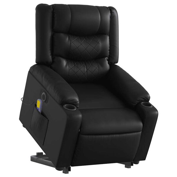 vidaXL Fauteuil inclinable de massage électrique noir similicuir