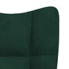 vidaXL Chaise &agrave; bascule avec repose-pied Vert fonc&eacute; Velours