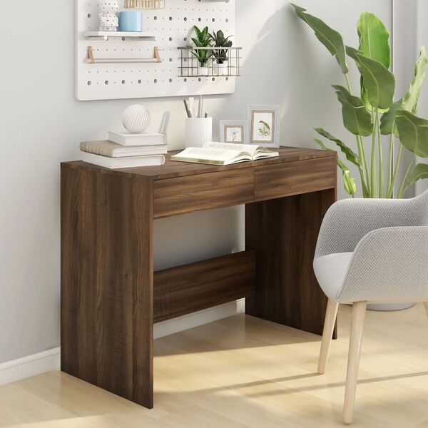 vidaXL Bureau Ch&ecirc;ne marron 101x50x76,5 cm Bois d'ing&eacute;nierie