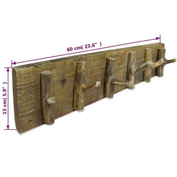 vidaXL Porte-manteau bois de récupération mélangé 60x15 cm