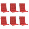 vidaXL Coussins de chaise de jardin &agrave; dossier bas lot de 6 rouge