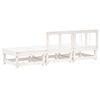 vidaXL Salon de jardin 3 pcs blanc bois massif de pin