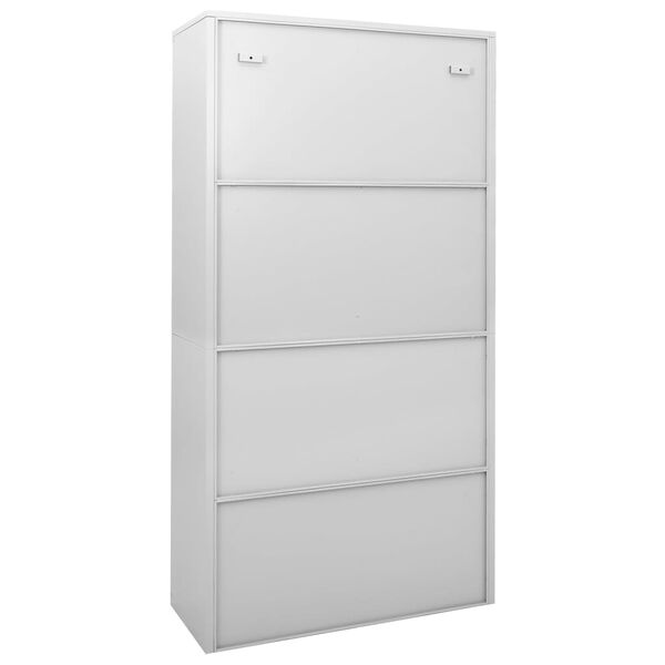 vidaXL Armoire &agrave; bureau porte coulissante Gris clair 90x40x180cm Acier
