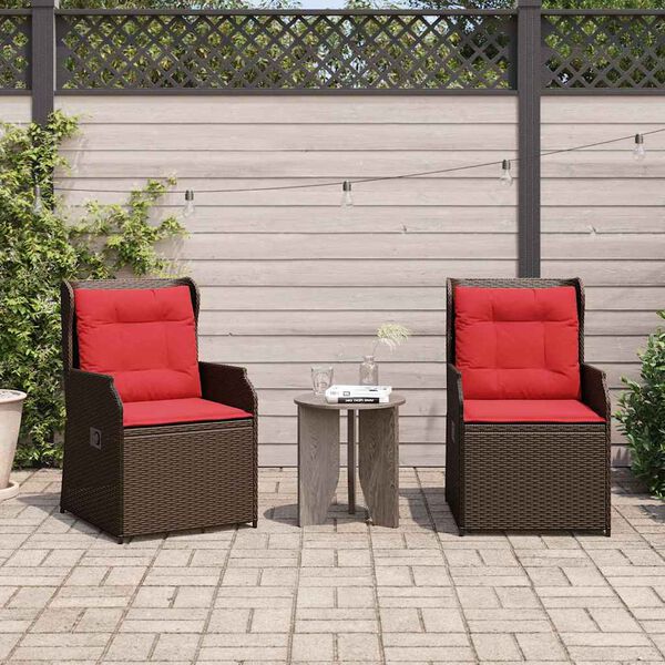 vidaXL Banc de jardin 2 pcs Marron polyrotin